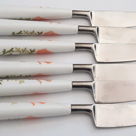 Noritake Forks Knieves Stainless Steel Porcelain Handle Flatware The Bright Side - Picture 11 of 14